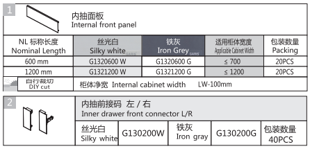 Guida per cassetti MINI box - BL Slim Glass Tandem (3)